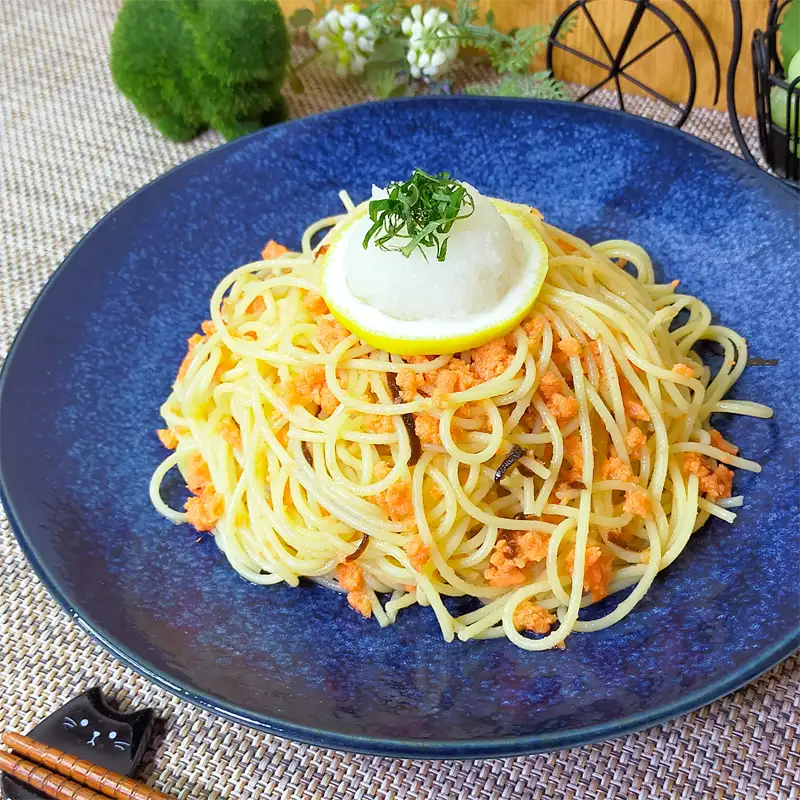 鮭とレモンのおろし冷製パスタ アイキャッチ