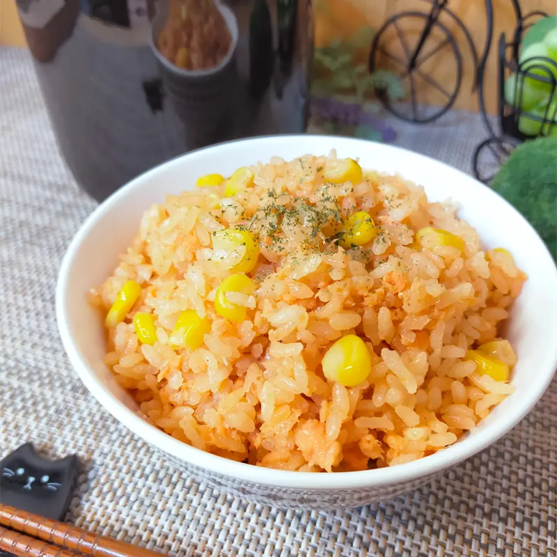 レンジで酒バターコーンの炊き込みご飯 アイキャッチ