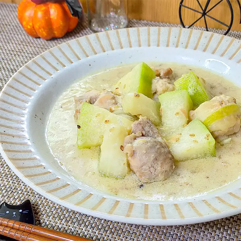 冬瓜と鶏もも肉のツナごまクリーム煮 アイキャッチ