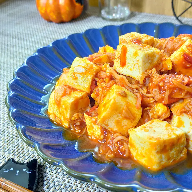 豆腐とカニカマのチリソース炒め アイキャッチ